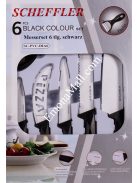 Комплект ножове Sheffler (5бр.) + Подарък: Белачка, Черен/Бял - Код G1343