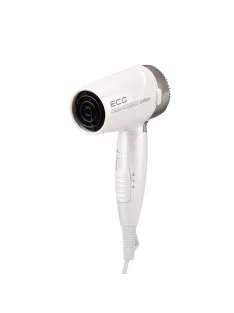   Сешоар ECG VV 1200 travel S, 1200W, Бял/Сив - Код G5159