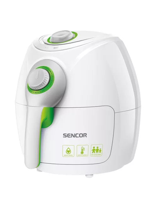 Фритюрник с горещ въздух Sencor SFR 3220WH, 1 500W, 2.6L, Бял/Зелен - Код G5221