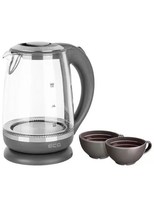 Кана за вода ECG RK 2020 Grey Glass, 1850-2200 W, 2.0L, Сив - Код G5412
