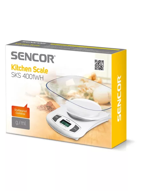 Кухненска везна SENCOR SKS 4001WH, Обем на купата 200 ml, Бял - Код G5492