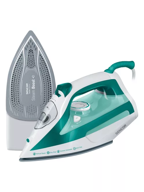 Парна ютия SENCOR SSI 6100GR, 2600W, Система Anti-Calc, Зелен/Бял - Код G5506
