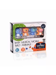 Музикална въртележка LORELLI WILD ANIMALS, Бял