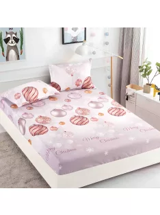   Коледен долен чаршаф с ластик и две калъфки (за матрак от 160x200 до 180x200) EmonaMall, 3 части - Модел S17296