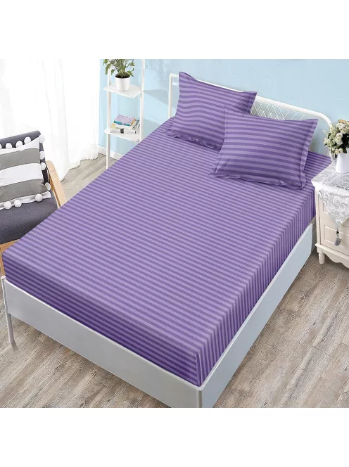 Едноцветен долен чаршаф с ластик и две калъфки (за матрак 160x200) EmonaMall, 3 части - Модел S18251