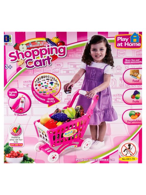 Cărucior de cumpărături cu produse pentru copii