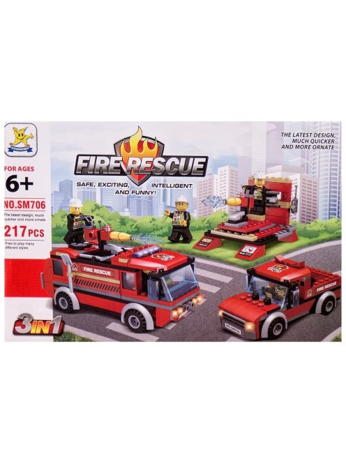 Constructor mașină de pompieri 3în1 (217 elemente) EmonaMall - Cod W3007