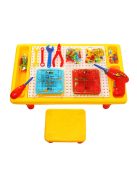 Masă pentru copii, taburet, unelte și puzzle 3D (mozaic)-Masă pentru copii, taburet, unelte și puzzle 3D (mozaic)-Masă pentru copii, taburet, unelte și puzzle 3D (mozaic)