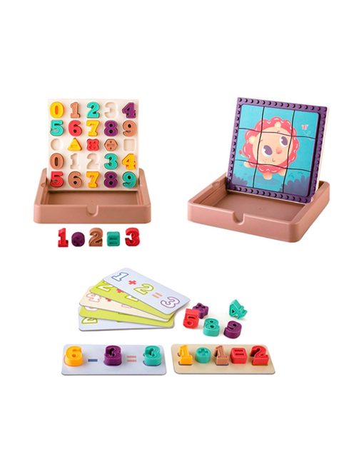 Cutie pentru copii cu cifre și puzzle