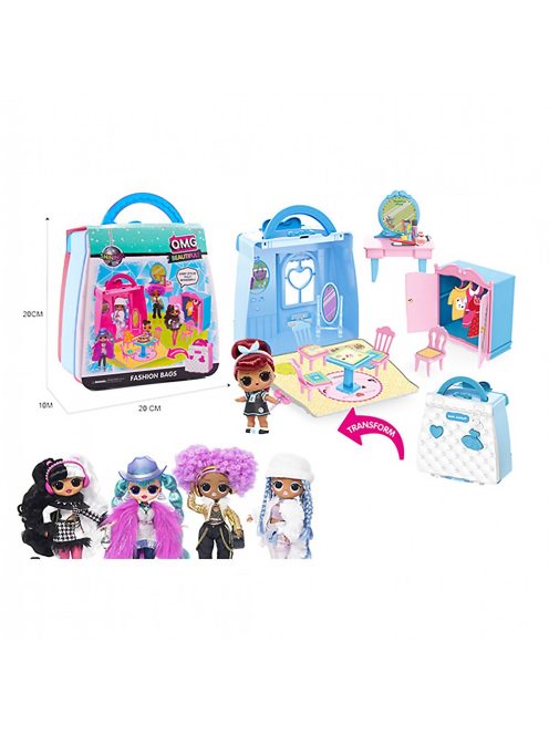Детска чанта LOL, къща с кукличка EmonaMall - Код W4615